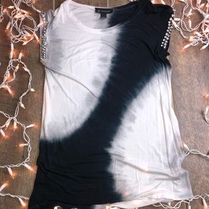 White and black blouse